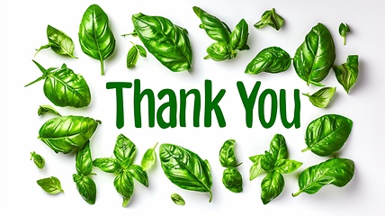 Image showing Words Thank You created in Basil Typography.