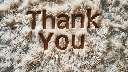 Image showing Beige Fur Thank you concept creative art poster.