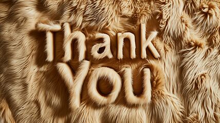 Image showing Beige Fur Thank you concept creative art poster.