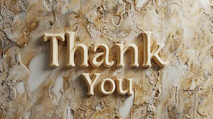 Image showing Beige Marble Thank you concept creative art poster.