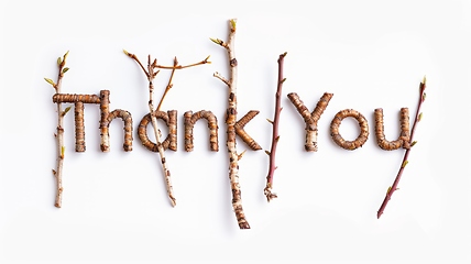 Image showing Words Thank You created in Birch Twig Letters.