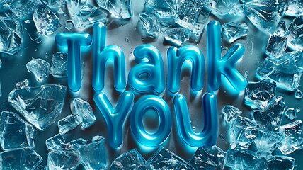 Image showing Blue Glass Thank you concept creative art poster.