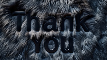 Image showing Black Fur Thank you concept creative art poster.
