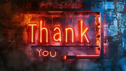 Image showing Black LED Thank you concept creative art poster.