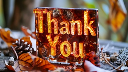Image showing Brown Glass Thank you concept creative art poster.