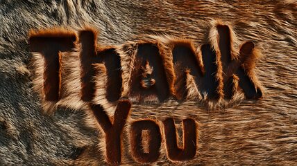 Image showing Brown Fur Thank you concept creative art poster.