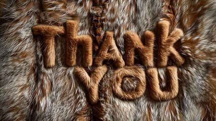 Image showing Brown Fur Thank you concept creative art poster.