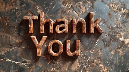 Image showing Brown Marble Thank you concept creative art poster.