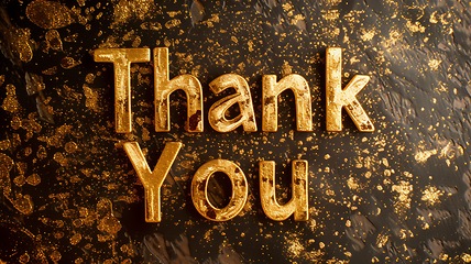 Image showing Golden Thank you concept creative art poster.