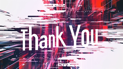 Image showing Words Thank You created in Glitch Art.