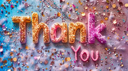 Image showing Glitter Thank you concept creative art poster.