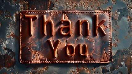 Image showing Glossy Leather Thank you concept creative art poster.
