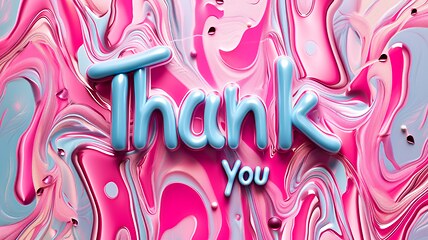 Image showing Glossy Surface Thank you concept creative art poster.