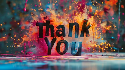 Image showing Glossy Surface Thank you concept creative art poster.