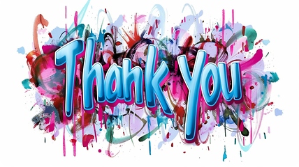 Image showing Words Thank You created in Graffiti Calligraphy.