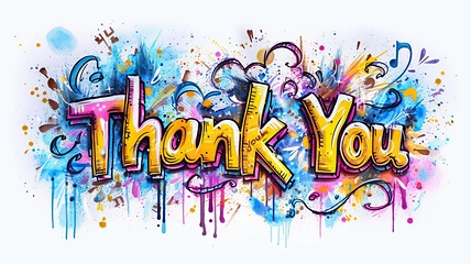 Image showing Words Thank You created in Graffiti Calligraphy.