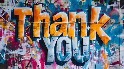 Image showing Words Thank You created in Graffiti Typography.