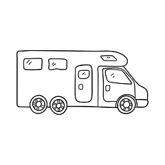 Image showing Icon Of Camping Family Caravan Car