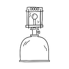 Image showing Icon Of Camping Gas Burner Lamp