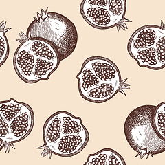 Image showing Seamles Pattern Of Pomegranate