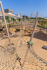 Image showing Large public city playground, panorama of modern urban area