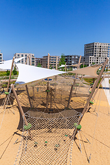 Image showing Large public city playground, panorama of modern urban area