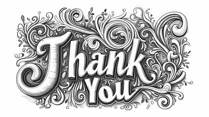 Image showing Words Thank You created in Doodle Lettering.