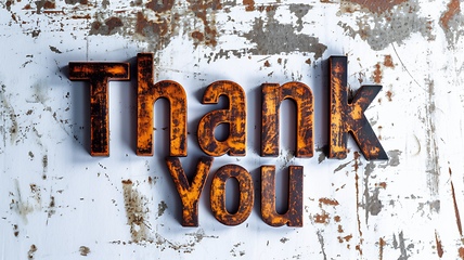 Image showing Words Thank You created in Display Typography.