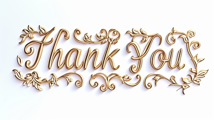 Image showing Words Thank You created in Embossed Calligraphy.