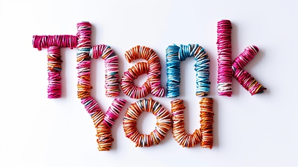 Image showing Words Thank You created in Embroidery Lettering.