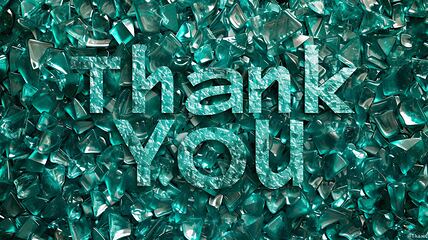 Image showing Emerald Crystal Thank you concept creative art poster.