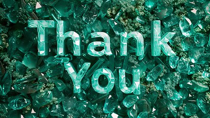 Image showing Emerald Crystal Thank you concept creative art poster.