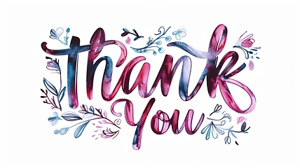 Image showing Words Thank You created in Hand-Lettering.
