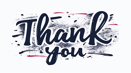 Image showing Words Thank You created in Hand-Lettering.