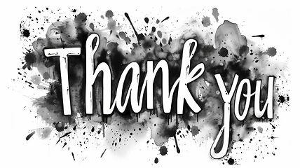 Image showing Words Thank You created in Ink Drawing.