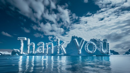 Image showing Iceberg Thank you concept creative art poster.