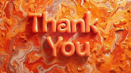 Image showing Orange Marble Thank you concept creative art poster.