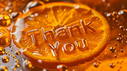 Image showing Orange Glass Thank you concept creative art poster.