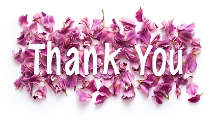 Image showing Words Thank You created in Orchid Petal Letters.