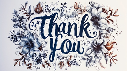 Image showing Words Thank You created in Modern Calligraphy.