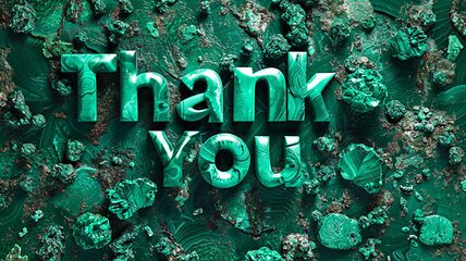 Image showing Malachite Crystal Thank you concept creative art poster.