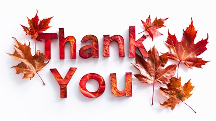 Image showing Words Thank You created in Maple Leaf Letters.