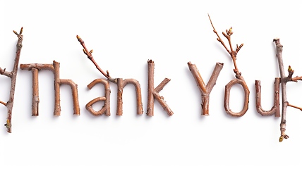Image showing Words Thank You created in Maple Twig Letters.