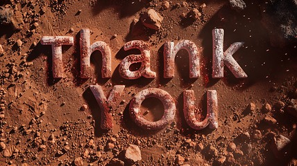 Image showing Mars Thank you concept creative art poster.