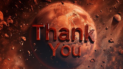 Image showing Mars Thank you concept creative art poster.