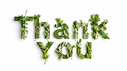 Image showing Words Thank You created in Mint Typography.