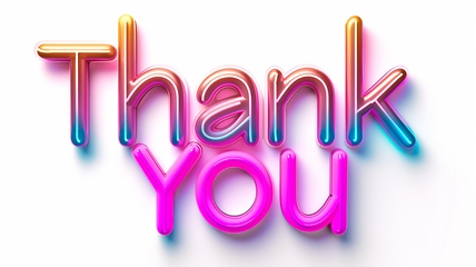 Image showing Words Thank You created in Neon Lettering.