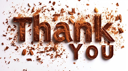 Image showing Words Thank You created in Nutmeg Typography.