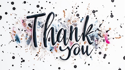 Image showing Words Thank You created in Script Typography.