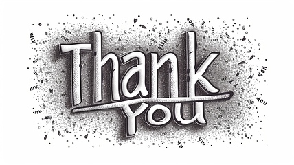 Image showing Words Thank You created in Stippling.